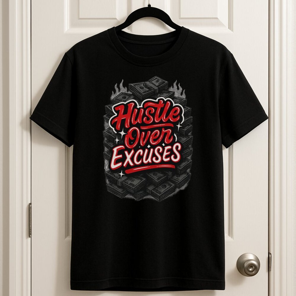 Hustle Over Excuses Graphic T-Shirt – Black